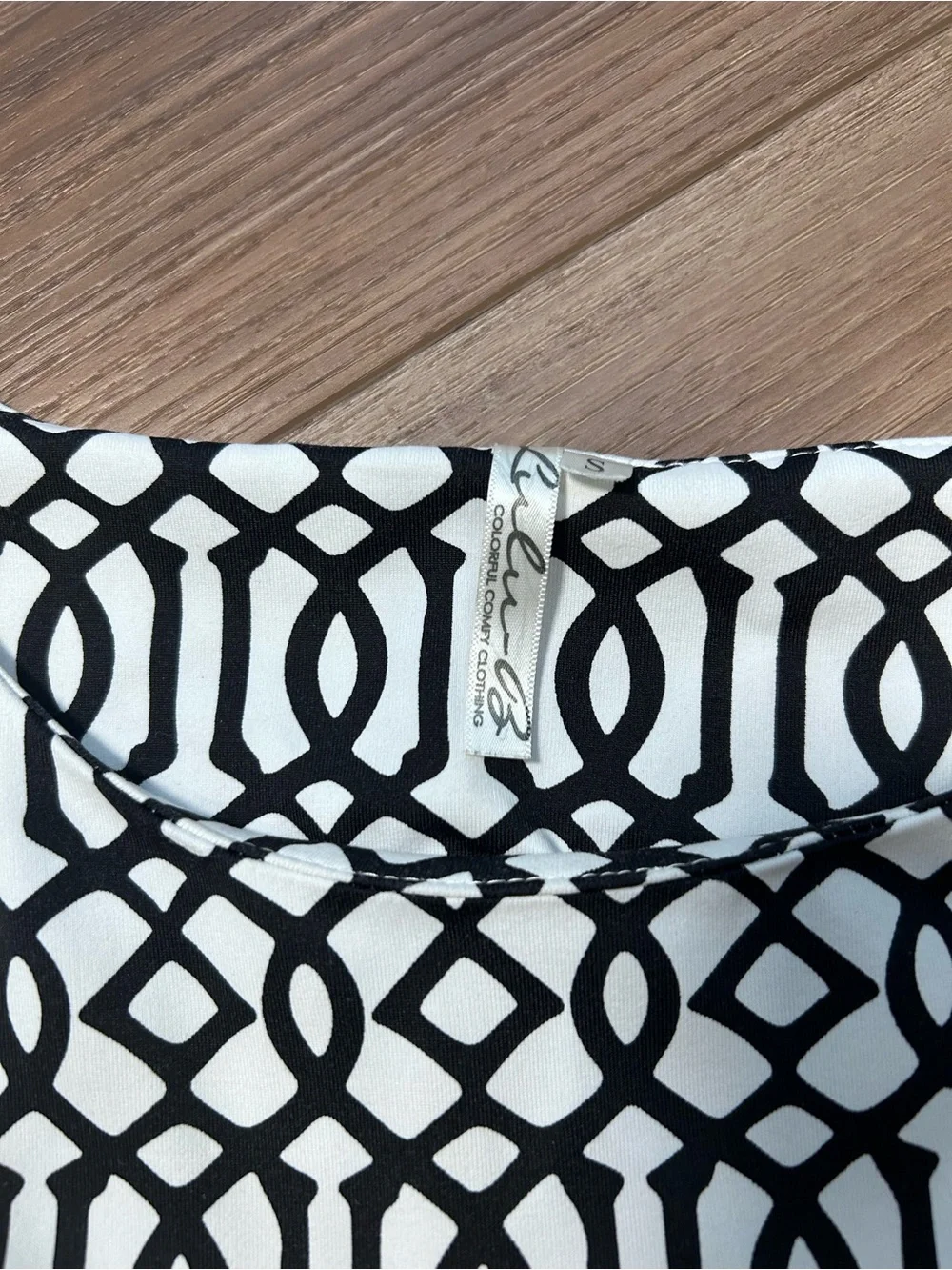 Lulu B sleeveless shift dress size small black white geometric beach tropical - Picture 4 of 7